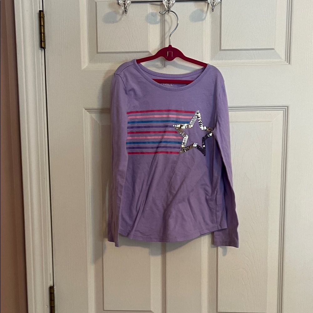 The Children's Place Lavender Star Long Sleeve Tee